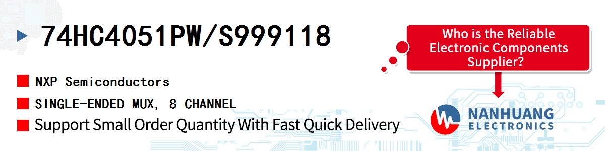 74HC4051PW/S999118 NXP SINGLE-ENDED MUX, 8 CHANNEL