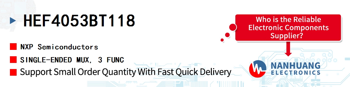 HEF4053BT118 NXP SINGLE-ENDED MUX, 3 FUNC