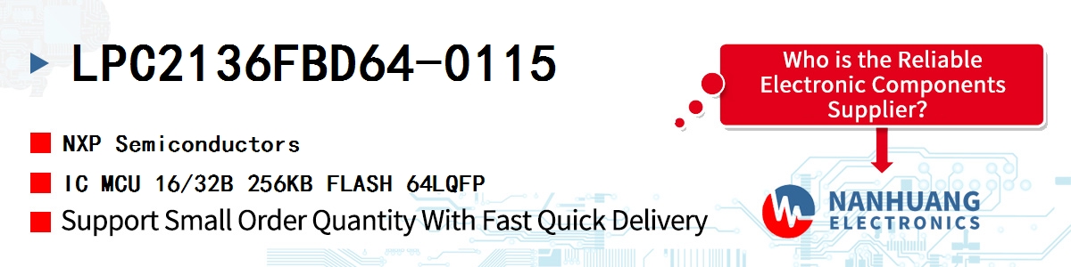 LPC2136FBD64-0115 NXP IC MCU 16/32B 256KB FLASH 64LQFP