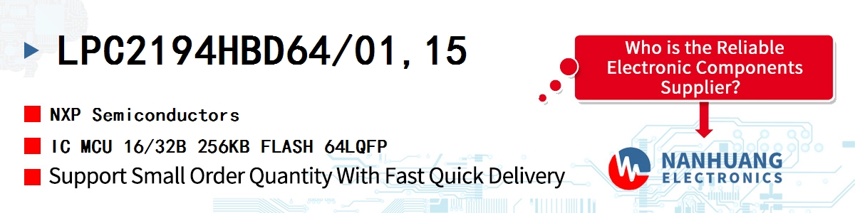 LPC2194HBD64/01,15 NXP IC MCU 16/32B 256KB FLASH 64LQFP