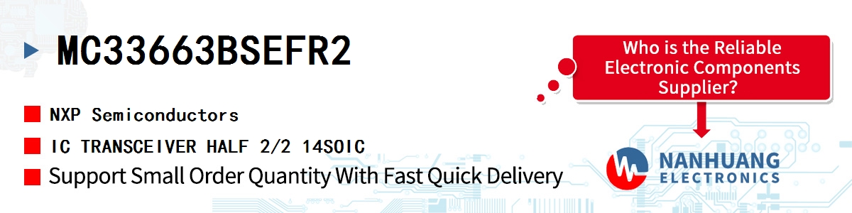 MC33663BSEFR2 NXP IC TRANSCEIVER HALF 2/2 14SOIC