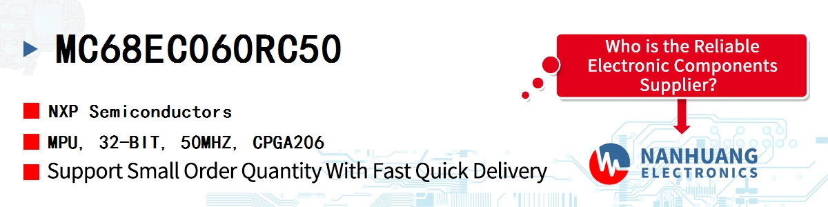 MC68EC060RC50 NXP MPU, 32-BIT, 50MHZ, CPGA206