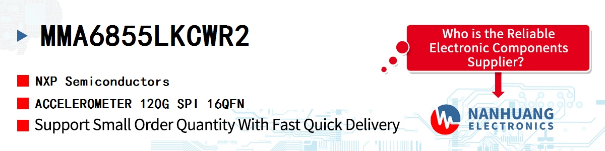 MMA6855LKCWR2 NXP ACCELEROMETER 120G SPI 16QFN