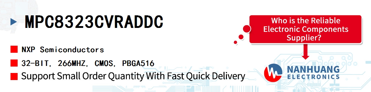 MPC8323CVRADDC NXP 32-BIT, 266MHZ, CMOS, PBGA516