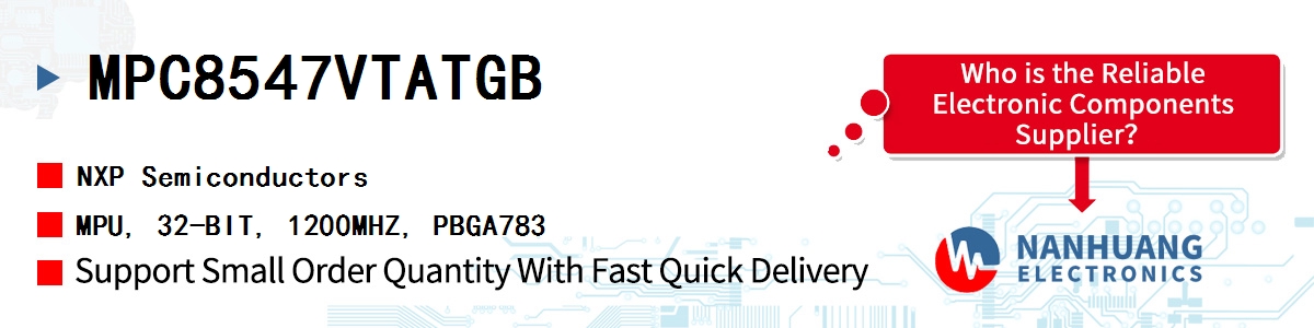 MPC8547VTATGB NXP MPU, 32-BIT, 1200MHZ, PBGA783