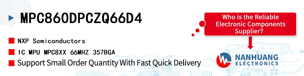MPC860DPCZQ66D4 NXP IC MPU MPC8XX 66MHZ 357BGA