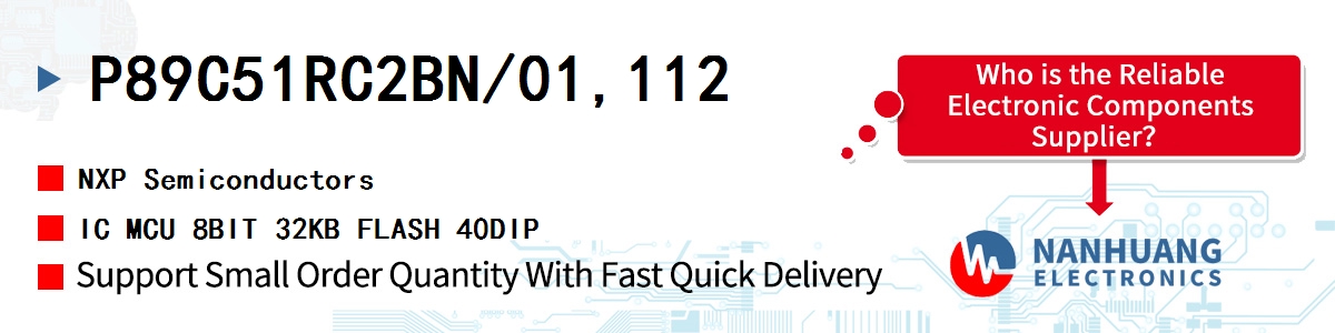 P89C51RC2BN/01,112 NXP IC MCU 8BIT 32KB FLASH 40DIP