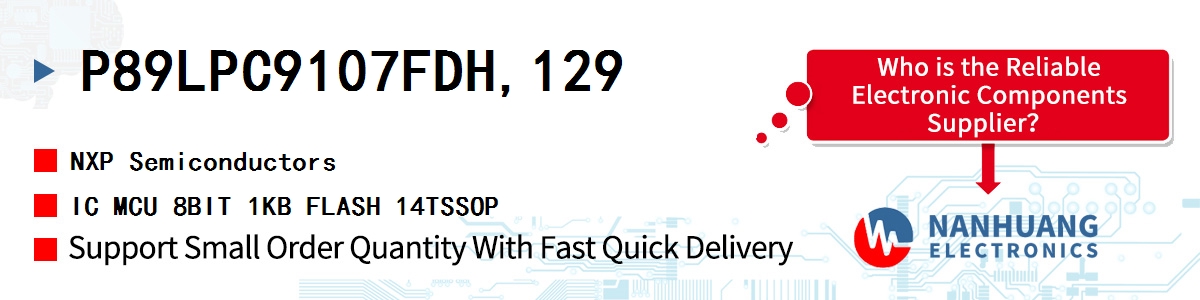 P89LPC9107FDH,129 NXP IC MCU 8BIT 1KB FLASH 14TSSOP