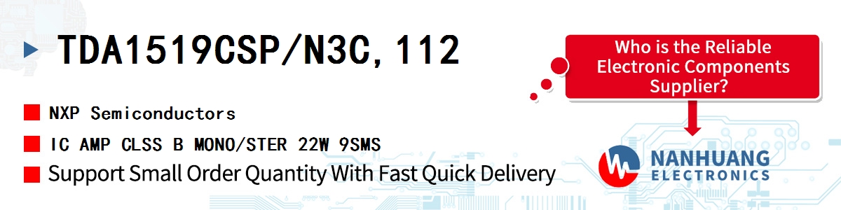 TDA1519CSP/N3C,112 NXP IC AMP CLSS B MONO/STER 22W 9SMS