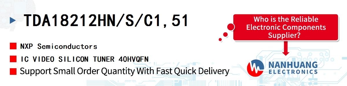 TDA18212HN/S/C1,51 NXP IC VIDEO SILICON TUNER 40HVQFN